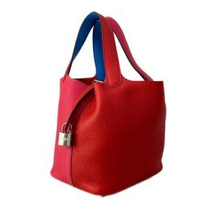 Hermès Picotin Lock Kazak II PM Handbag Rouge Coeur Rose Extreme Blue Zanzibar